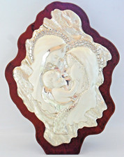 QUADRO ICONA SACRA FAMIGLIA ARGENTO cm43x32 LEGNO cm48x36 CAPOLETTO CAPEZZALE