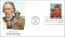 Kit Carson Soldier Mountain Man Scout 1880s Wild West USA Fleetwood FDC 1994