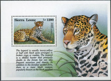 Sierra Leone 1993 Leopad, fauna selvatica, natura, animali, gatti, conservazione m/s MNH