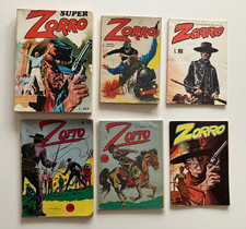 LOTTO 6 ALBI FUMETTI ZORRO SUPER ZORRO ANNI 60 70 CERRETTI