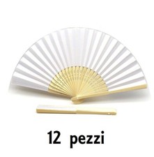 x 12 Pezzi Ventaglio In Legno