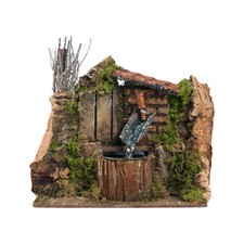 Fontana da presepe con muro e tettoia 20X14X15