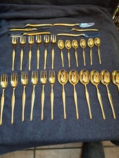 Christofle Paris 30 pezzi posate modello duo design tapio scala effetto DORATO raro!