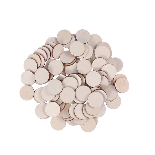 100 pcs blank wood circles - 100,