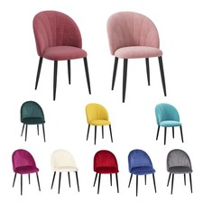 HOMCOM Set 2 Sedie per Sala da Pranzo Imbottite in Velluto con Design Nordico