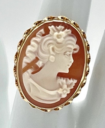 Anello oro 14kt - oro, cammeo