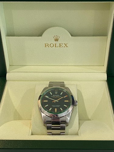 Rolex milgauss green - milgauss, crystal