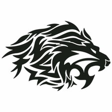 Kit 2 adesivi tuning LEONE TRIBALE auto moto custom decal