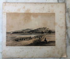 Antica incisione litografia Perrin 1860 Risorgimento Scrivia Zuavi