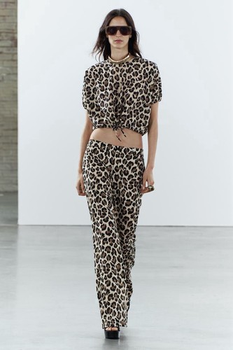 Pantalone zara leopardato - pantalone,