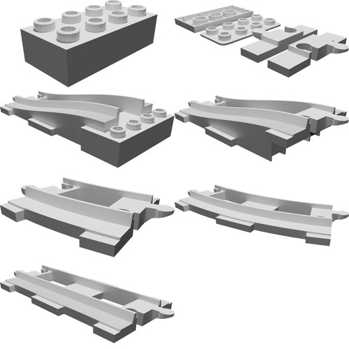 Set binari treno compatibile - set,