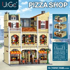 UrGe 10202 Mork Pizza Shop 5588 pezzi set di costruzione, modello nuovo imballo originale