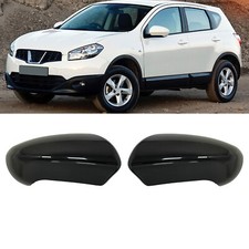 Coppia Calotta Coprispecchietti Laterali Ala J10 Per Nissan Qashqai 2007-2014 Nero Lucido