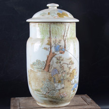 Vaso personalità porcellana rosa famiglia dipinto a mano arte fine collezione