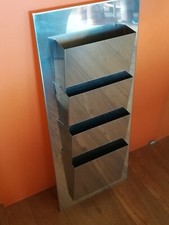 Porta riviste da parrete in acciaio cromato 4 tasche 88 x 38 x 11 cm