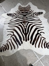 Tappeto stampa zebrata bianco