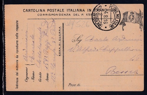 Cartolina postale franchigia - cartolina,