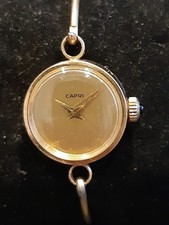 Montre jonc  mécanique "Capri" plaquée or pour dames .