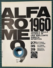 Rara Pubblicità ALFA ROMEO 1960 271 Vittorie di Classe del 1961