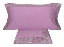 Lenzuola matrimoniale in Rasatello di puro cotone  2 piazze Mon Amour rosa