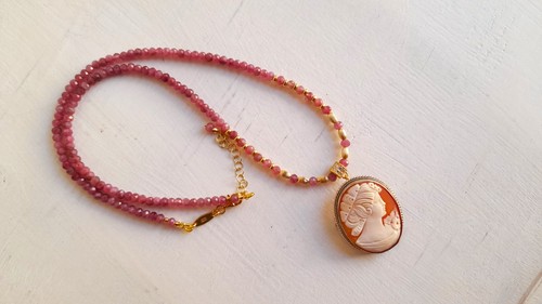 Collier con tormalina rosa - collier,
