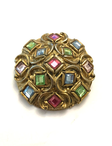 Grande broche métal - métal, doré