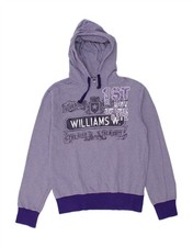Felpa con cappuccio WILLIAMS WILSON donna grafica UK 18 XL viola a righe BF06