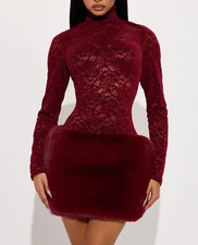 *** MINI ABITO BORDEAUX PIZZO