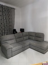 divano letto angolare usato con penisola tessuto nabuk grigio di mondo convenien