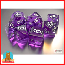 SET 7 DADI CHESSEX poliedrici mini translucent purple white gdr rpg
