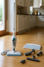 Scatola Rovinata Black+Decker Scopa a Vapore 2 in 1 con Pulitore Portatile e 5 A