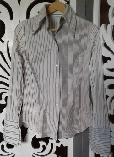 Camicia bianca multirighe - camicia,