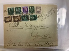 STORIA POSTALE RSI valori gemelli e affrancatura emergenza  firmata