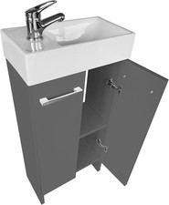 - Lavandino Bagno Con Mobiletto 41 Cm Malibu, Ceramica, Mobile Bagno Con Lavabo,