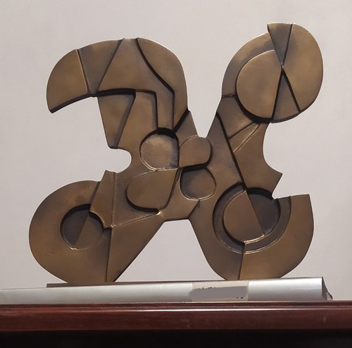 Scultura modernista bronzo - scultura, in