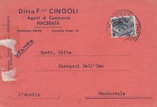 MACERATA: testatina - Ditta F.lli Cingoli - agenti di commercio