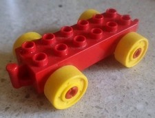 LEGO DUPLO - VAGONE DEL TRENO DA CIRCO ROSSO RUOTE GIALLE - 2386 - VINTAGE USATO