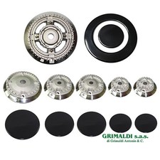 KIT COMPLETO BRUCIATORI E PIATTELLI LUCIDI PIANO COTTURA SMEG CUCINA 6 FUOCHI