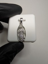 Ciondolo piccolo in argento sterling 925 massiccio moissanite Vergine Maria Signora di Guadalupe