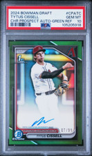 2024 Bowman Draft Tytus Cissell Cromo Auto Verde Rifrattore 1°/99 PSA 10 POP 2