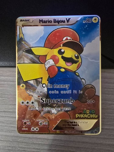Pikachu super mario carta - pikachu,