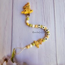 CATENELLA PORTA CIUCCIO CON IN SILICONE NOME,COLORI,PERSONAGGIO PERSONALIZZABILE