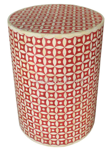 Sgabello rotondo rosso - , rosa