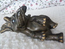 STATUA ELEFANTE UBRIACO RESINA EFFETTO BRONZO