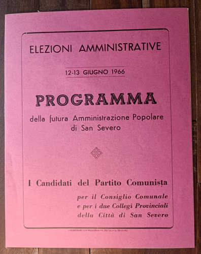 1966 san severo programma - programma, e
