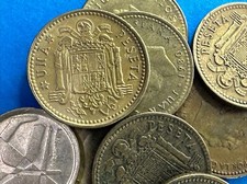 LOTTO 10 SET MONETE SPAGNA SPAGNOLE PTAS PESETA PESETAS POR LA G DE DIOS