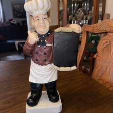 Decorazione Cucina Chef Statuina Lavagna Menù Ristorante Stand Ornamento 14"