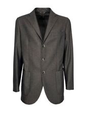 LUIGI BIANCHI giacca uomo sfoderata spinata marrone/nero 3 bottoni 2471/2