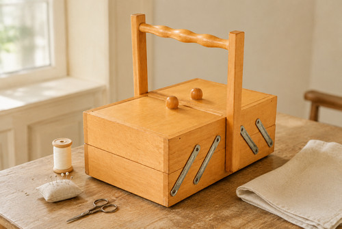 Scatola cucito legno - cucito,