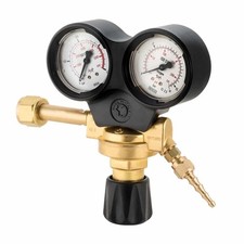 RIDUTTORE DI PRESSIONE ACETILENE 2 MANOMETRI A VITE SALDATURA CANNELLO OXYTURBO
